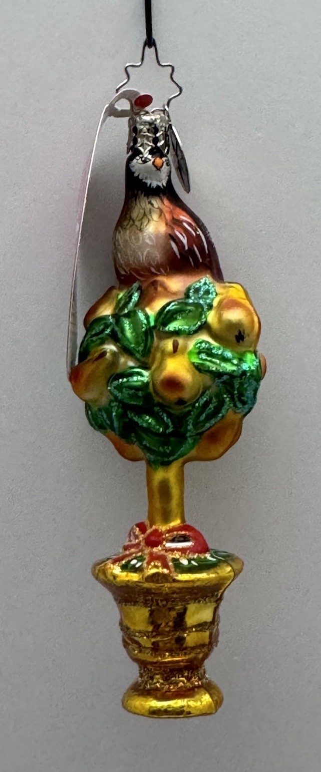 2004 Christopher Radko \'Partridge on Perch\' Pear Tree Gem Ornament Christmas New