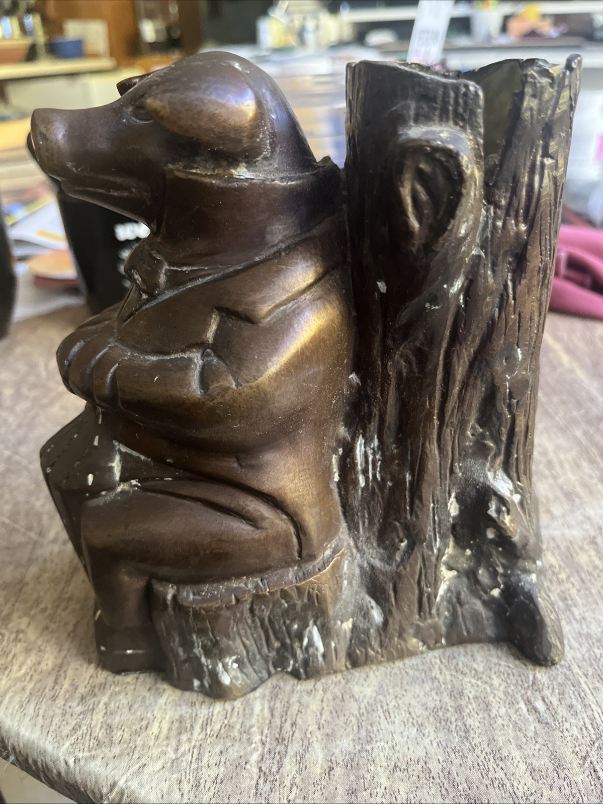 Vintage Pig Brass Bronze Metal Statue, Rare Vintage Pig Brass Bronze Metal Statue, Rare