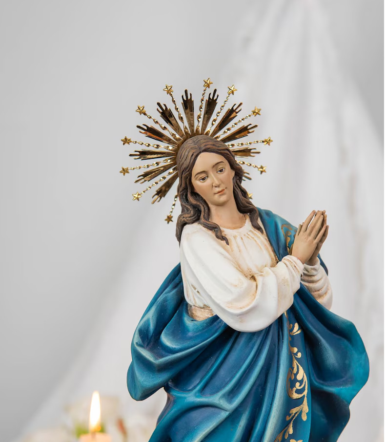Gold 12-Star Halo Crown for Virgin Mary Statue 10-20