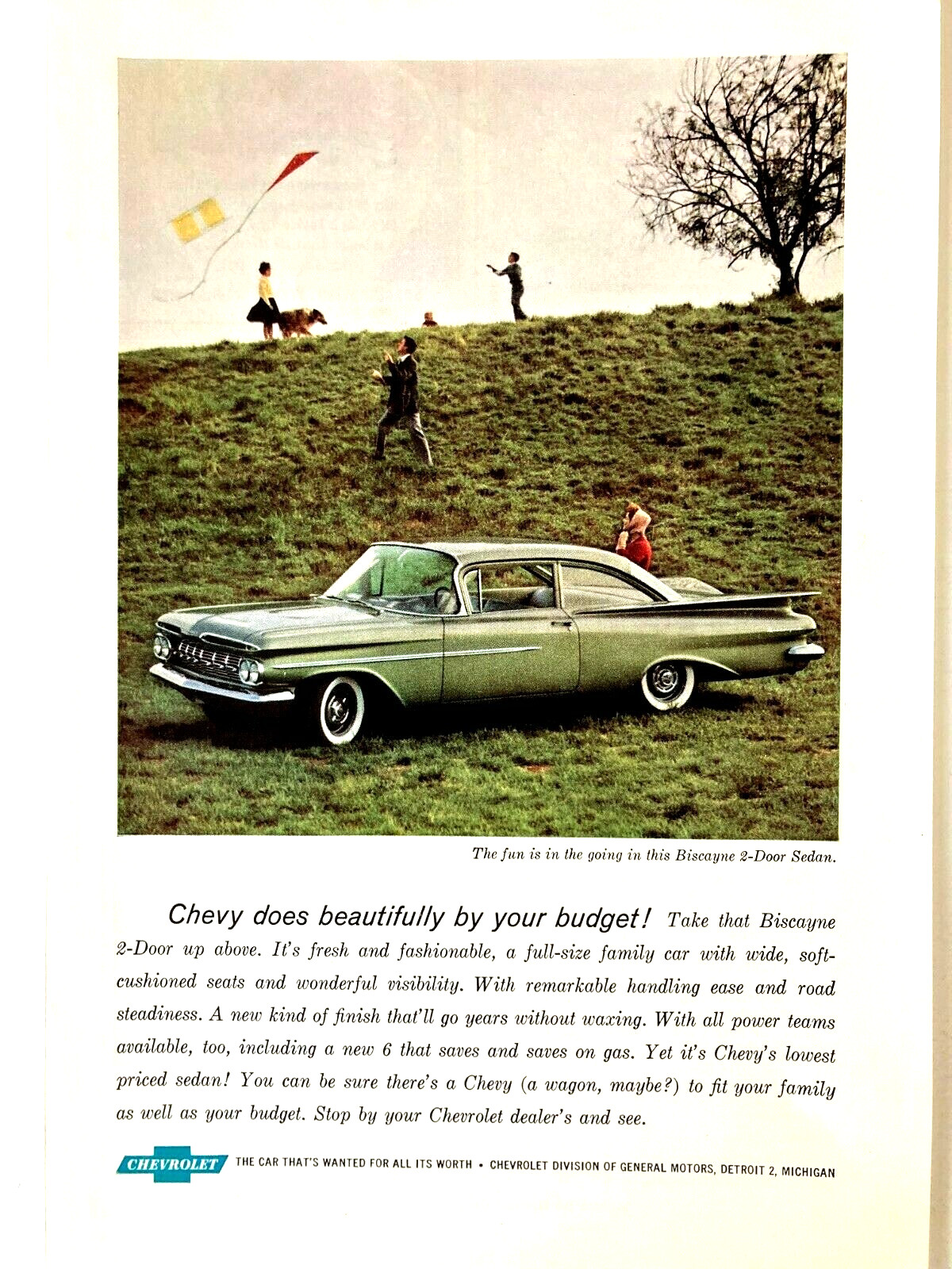 1959 Chevrolet Biscayne 2 Door Print Ad 1959 Chevrolet Biscayne 2 Door Print Ad
