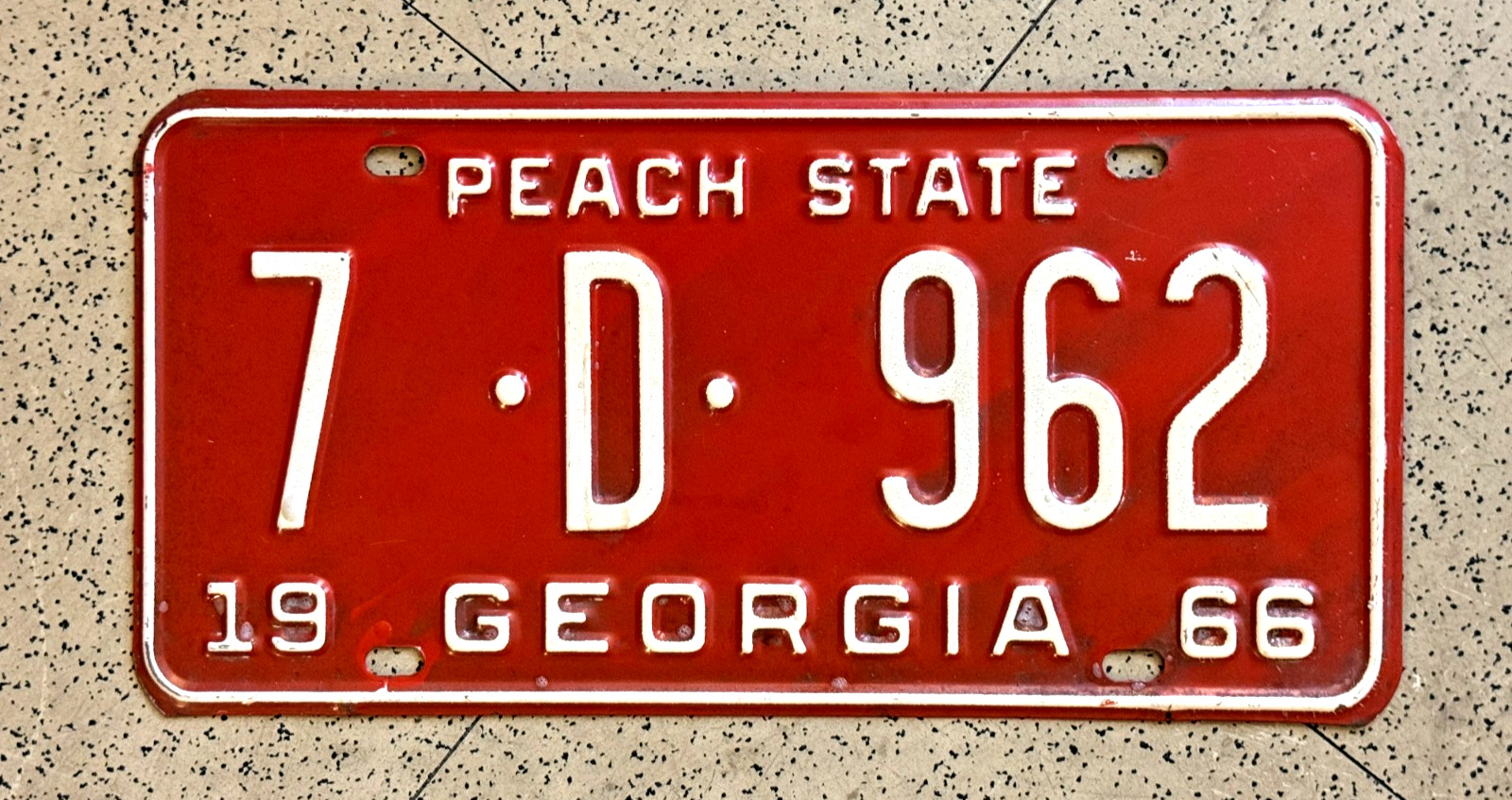 1966 GEORGIA license plate – COBB CO– BRILLIANT ORIGINAL vintage antique car tag