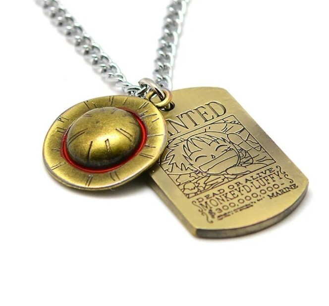 One Piece Straw Hat Luffy Luffy Wanted Necklace Chain Anime Manga Cosplay New One Piece Straw Hat Luffy Luffy Wanted Necklace Chain Anime Manga Cosplay New