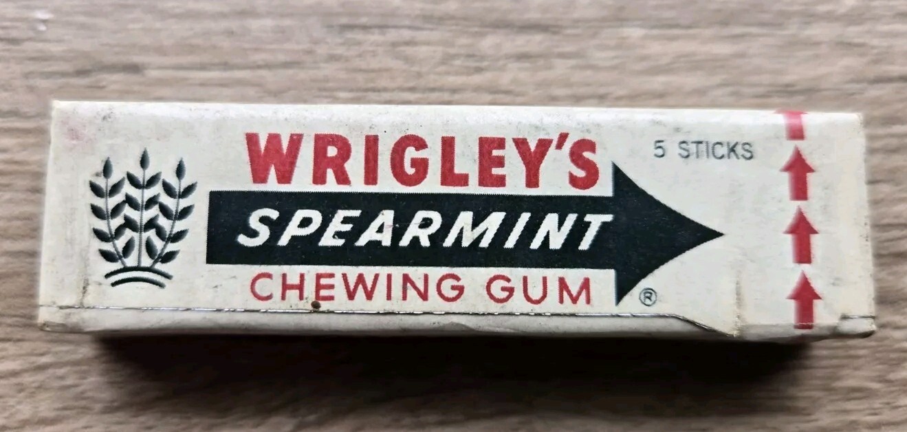1 Vintage 1960s 1970s Pack Of Wrigley’s Spearmint Gum RARE Sealed 1 Vintage 1960s 1970s Pack Of Wrigley’s Spearmint Gum RARE Sealed