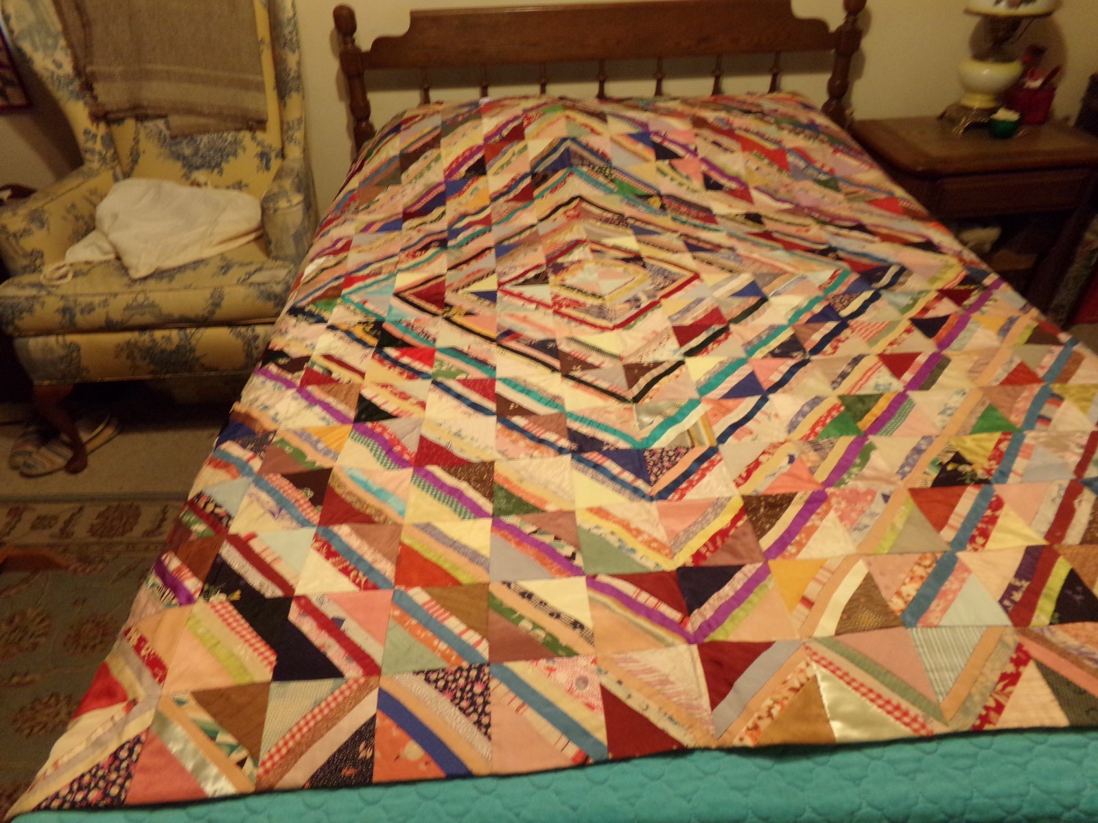 Antique Silk Quilt from New England Antique Silk Quilt from New England