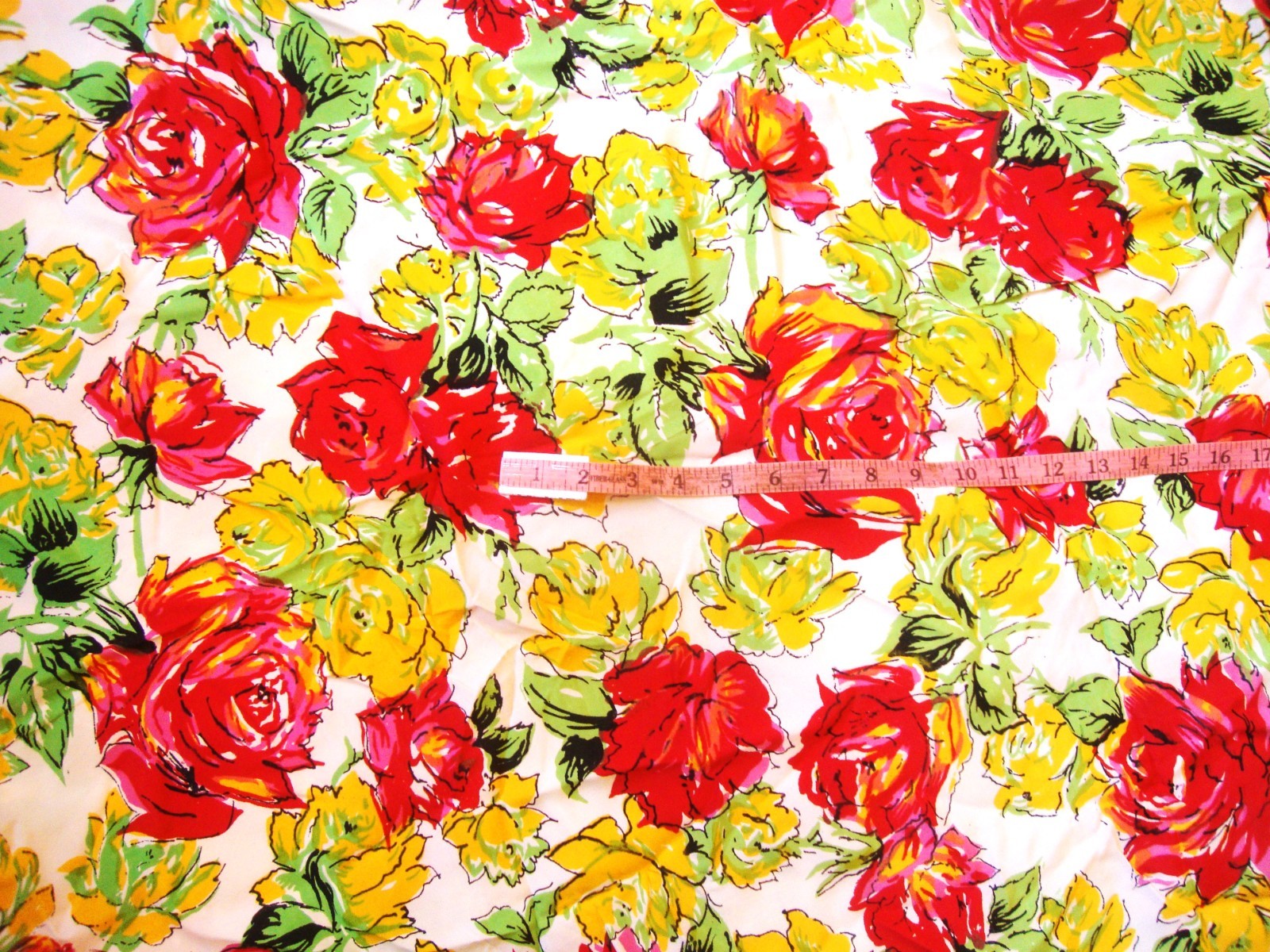 Vintage 1940's 50's Cold Rayon Floral Print Fabric/5 Yds + 8 Vintage 1940's 50's Cold Rayon Floral Print Fabric/5 Yds + 8