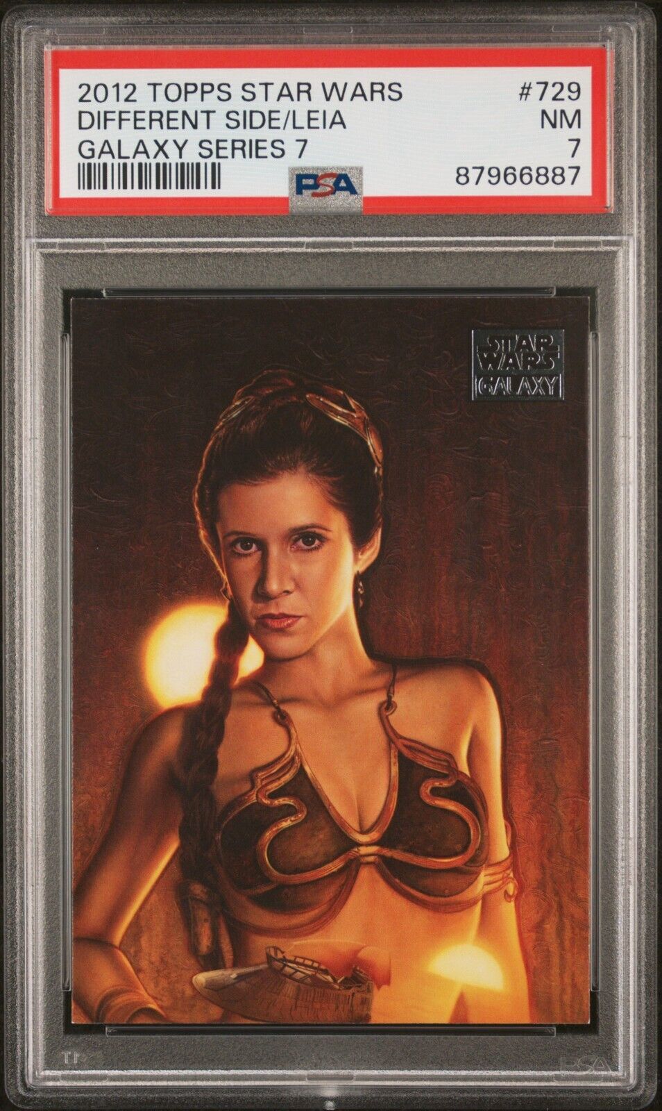 2012 TOPPS STAR WARS GALAXY SERIES 7 729 A DIFFERENT SIDE OF LEIA PSA 7