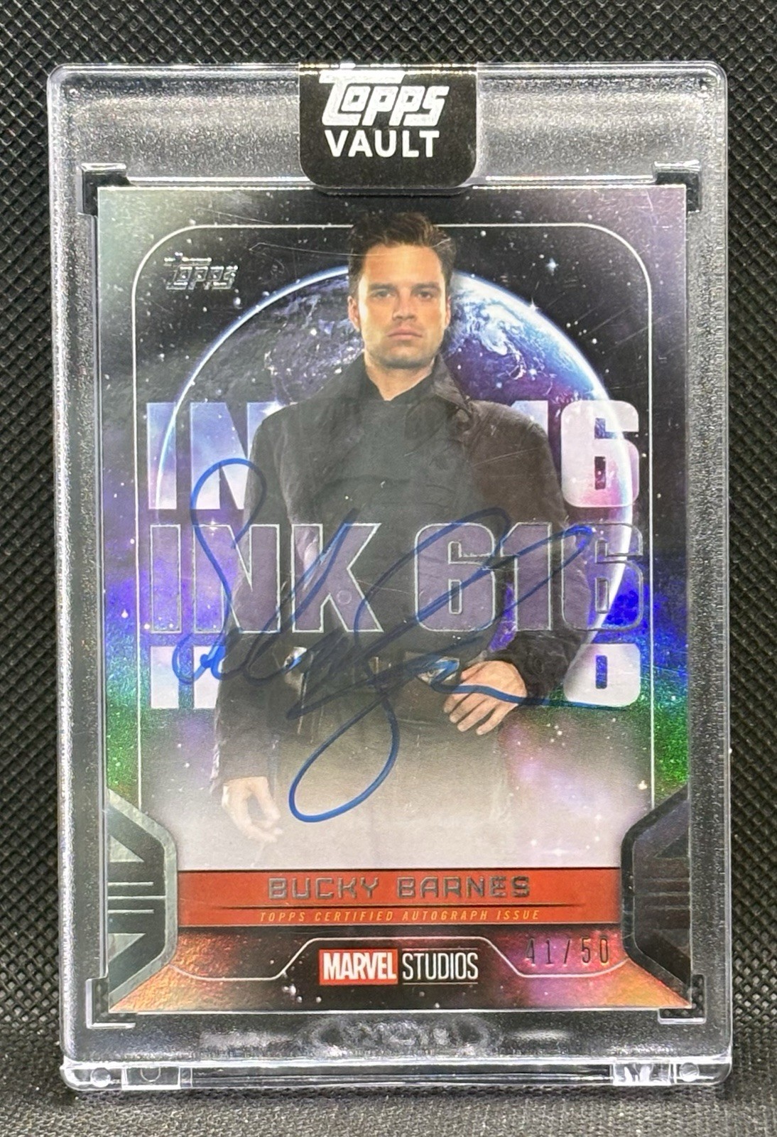 Topps 2026 Marvel Vault Bucky Barnes Sebastian Stan INK-616 Auto /50