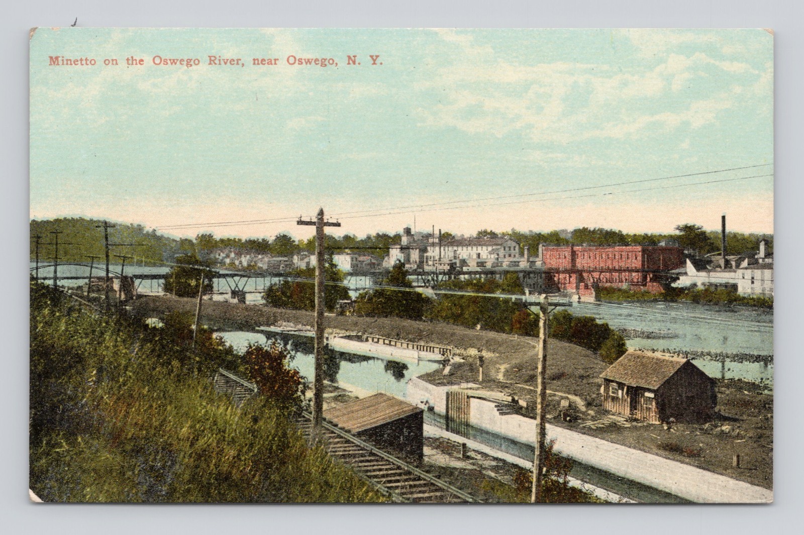 Postcard OSWEGO NY Minetto on Oswego River Unposted Postcard OSWEGO NY Minetto on Oswego River Unposted