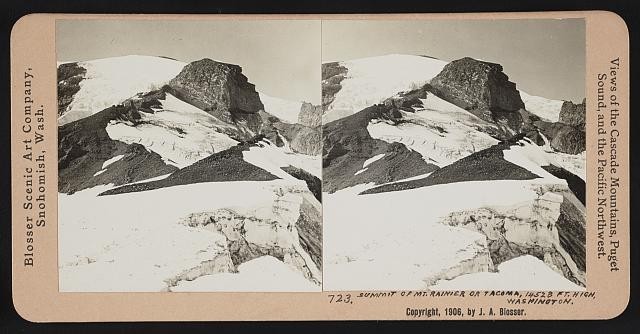 Mt Rainier Tacoma Washington 1906 Summit Glacier Snohomish Stereo View