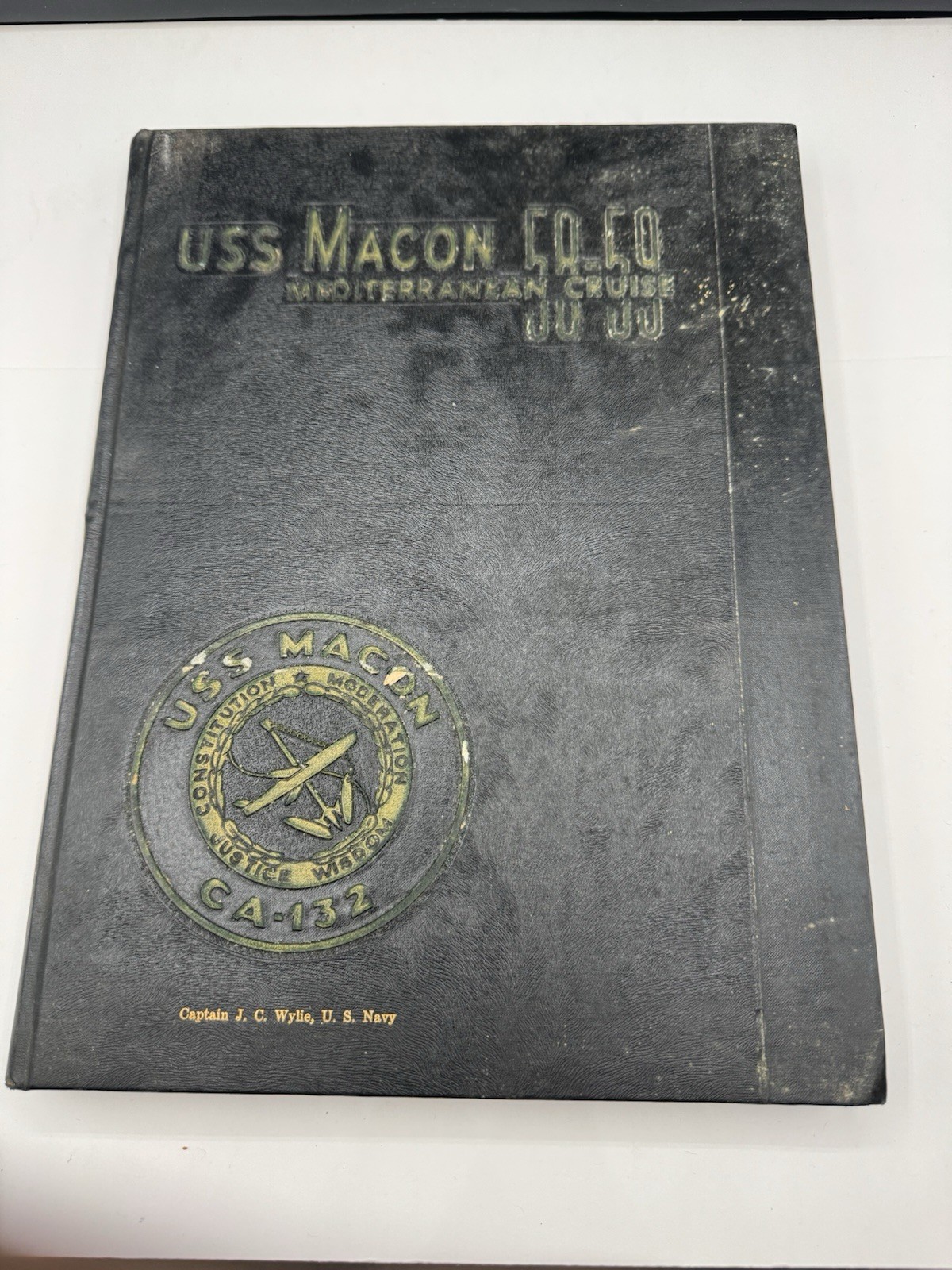 USS Macon (CA-132) 58-59 Mediterranean Cruise Book Named To Captain. USS Macon (CA-132) 58-59 Mediterranean Cruise Book Named To Captain.