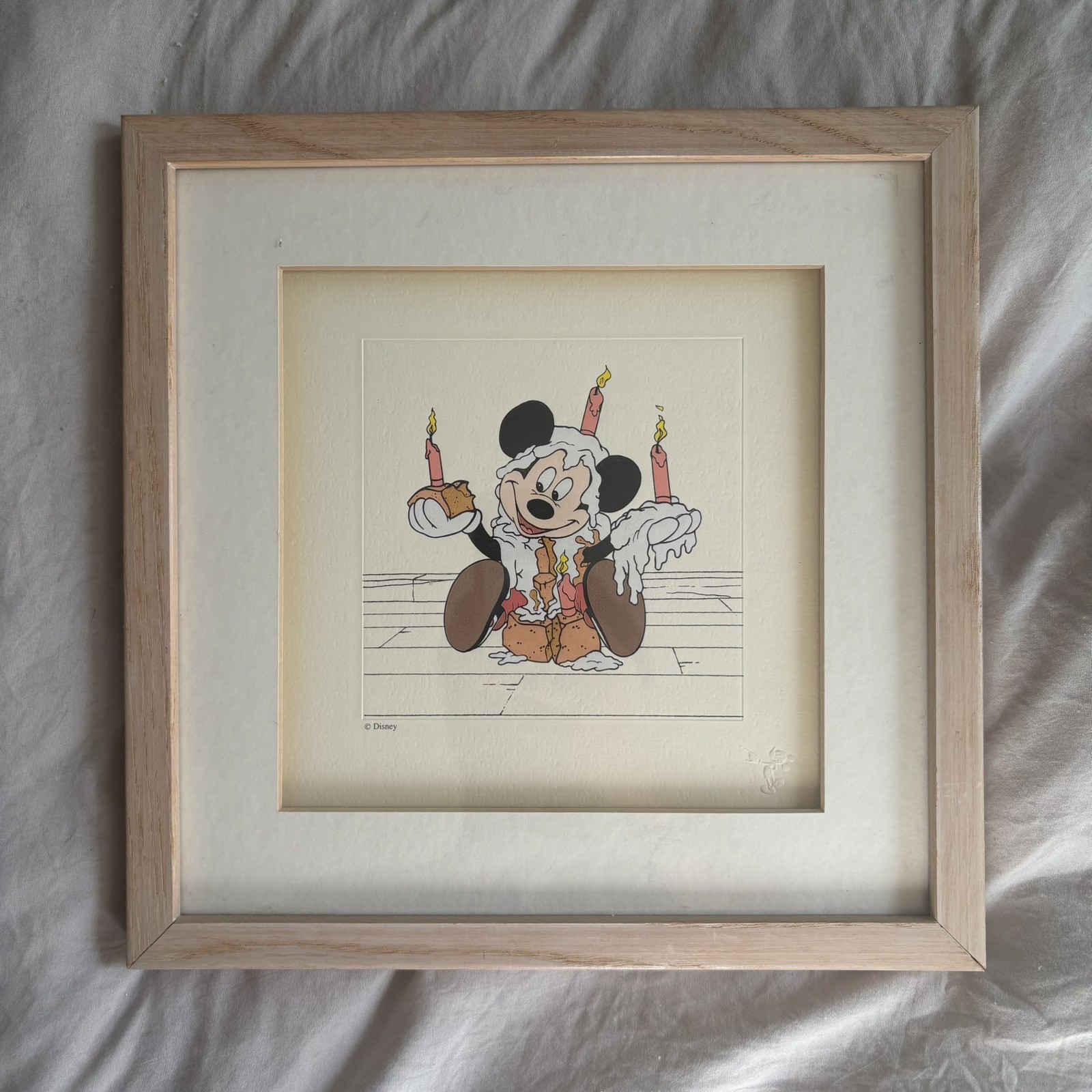 VTG 1994 Disney Treasures Mickey's Birthday Party 11x11 Framed Art w/COA VTG 1994 Disney Treasures Mickey's Birthday Party 11x11 Framed Art w/COA