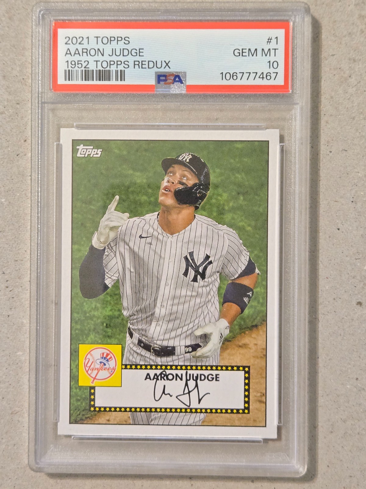 2021 TOPPS AARON JUDE 1952 REDUX #1 GRADED PSA 10 GEM MINT 2021 TOPPS AARON JUDE 1952 REDUX #1 GRADED PSA 10 GEM MINT