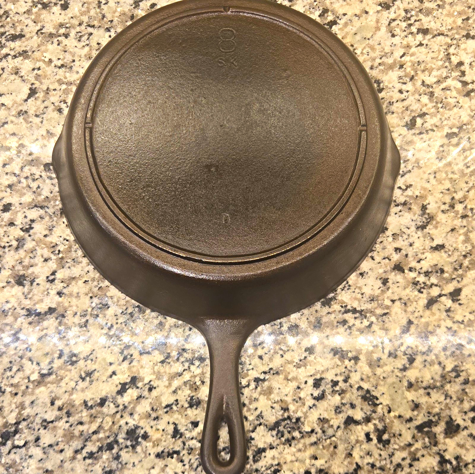 3 Notch Lodge #8SK D Cast Iron Skillet Restored Seasoned 3 Notch Lodge #8SK D Cast Iron Skillet Restored Seasoned