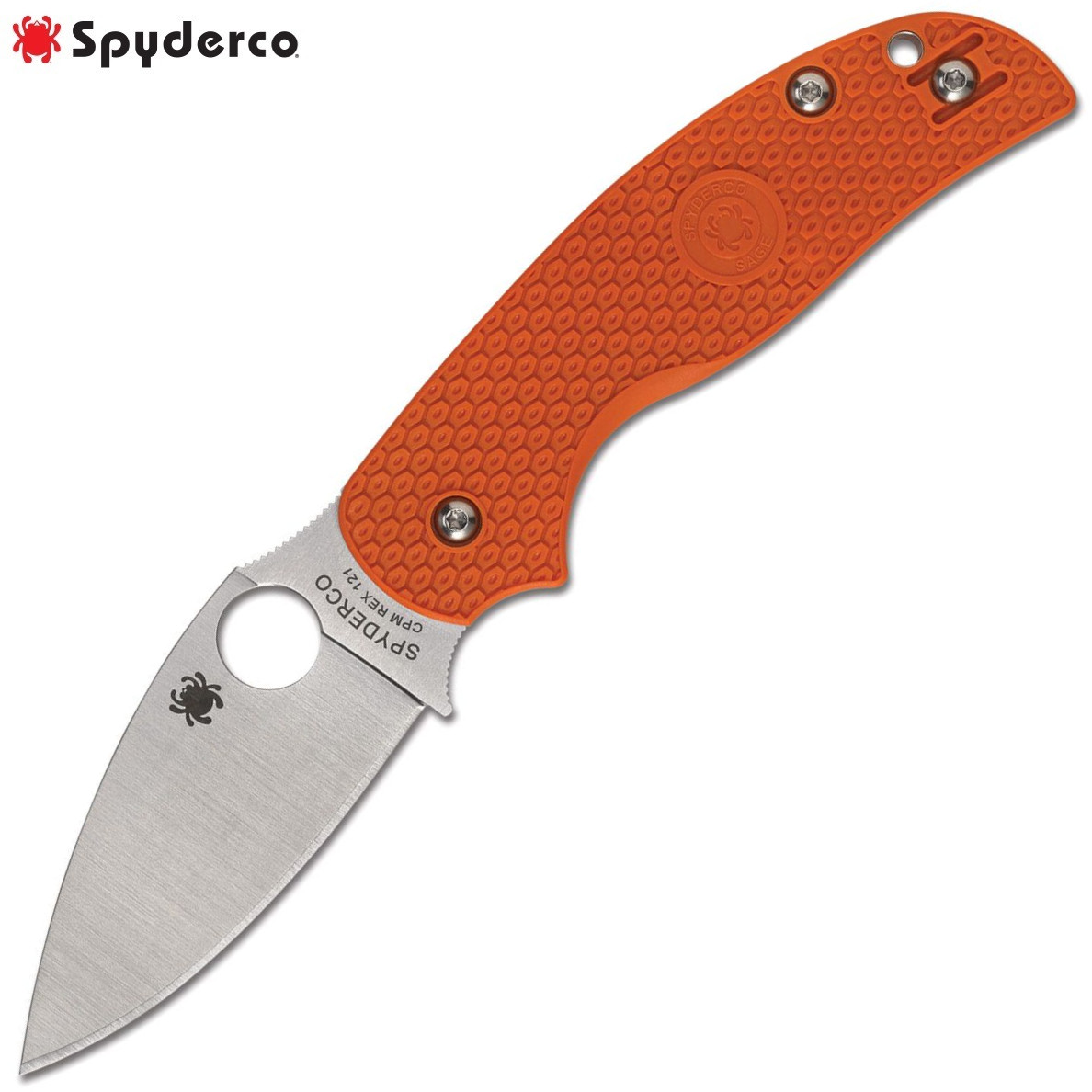 Spyderco Sage 5 LW CPM-REX 121 Satin Blade Burnt Orange FRN Handles C123BORP Spyderco Sage 5 LW CPM-REX 121 Satin Blade Burnt Orange FRN Handles C123BORP