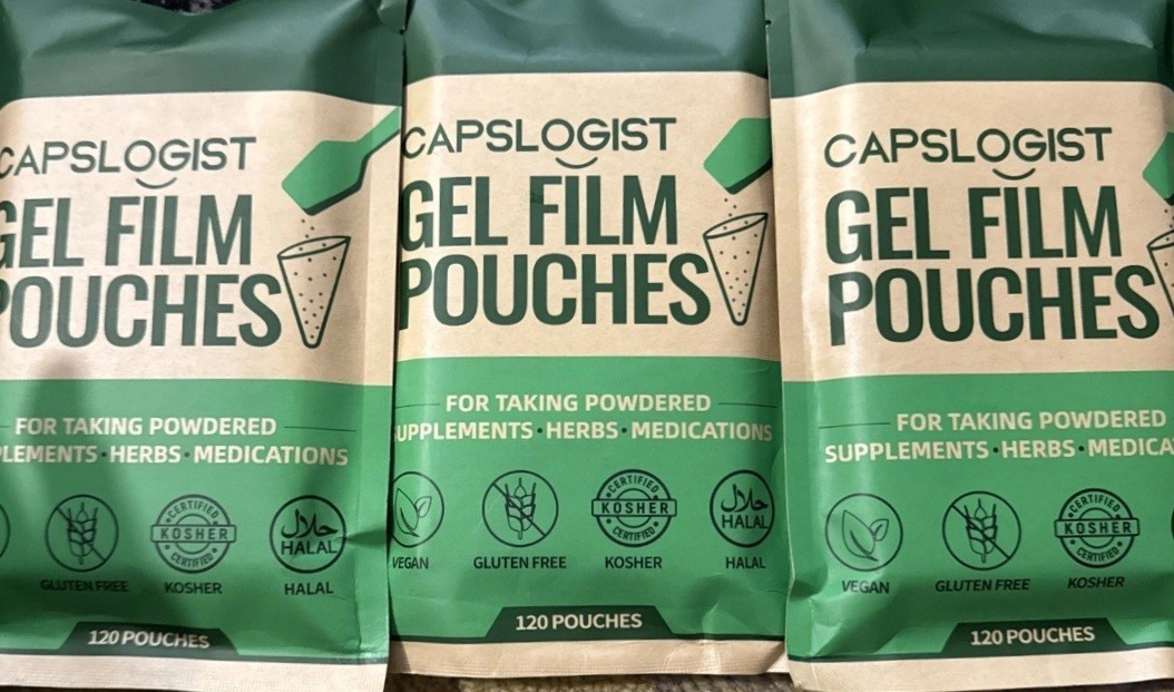 3 Packs Capslogist Gel Film Pouches -120 Count for Supplements Exp. Date 7/27/27 3 Packs Capslogist Gel Film Pouches -120 Count for Supplements Exp. Date 7/27/27