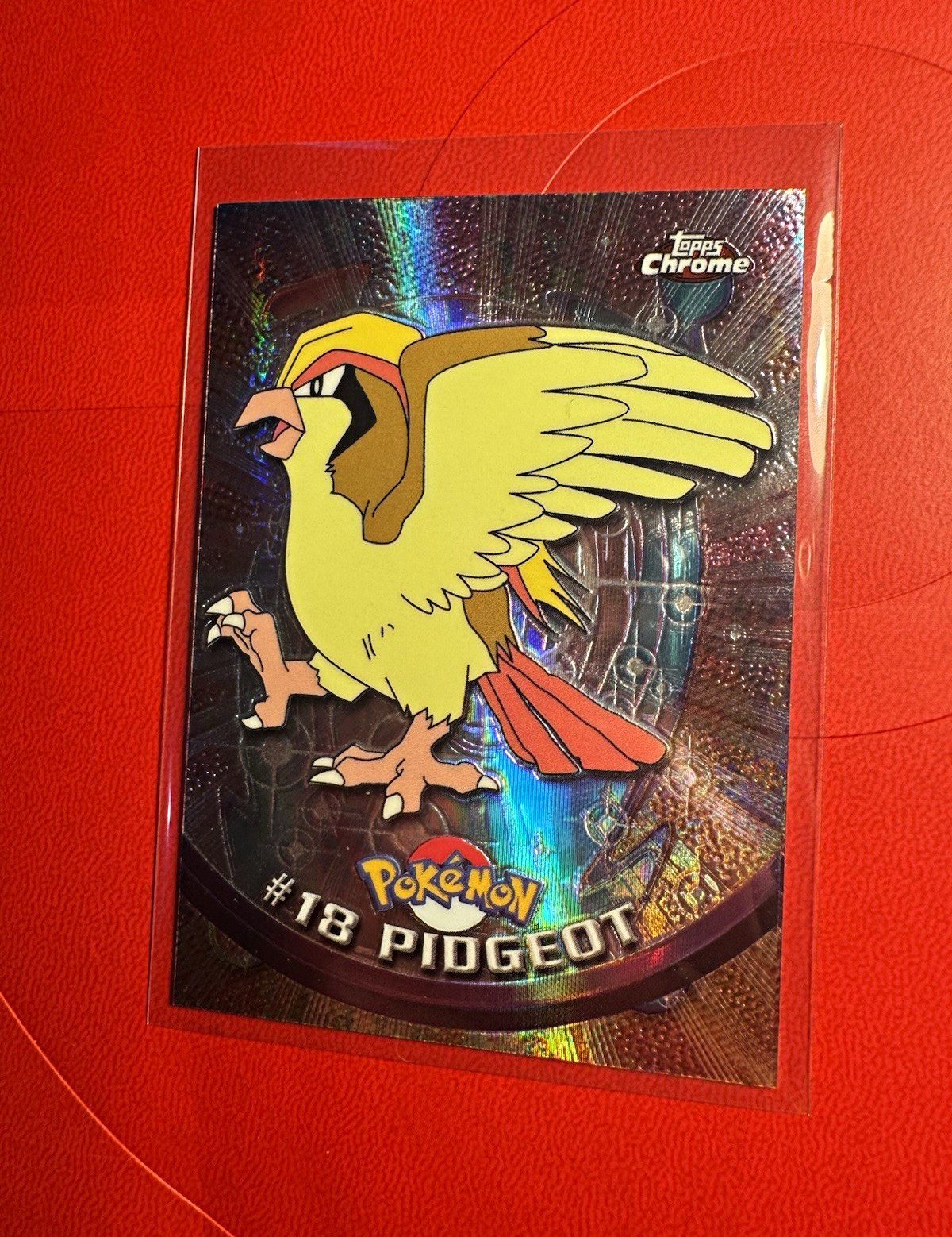 Topps 1999 Topps Chrome Pokémon #18 Pidgeot Spectra-Chrome Parallel Card
