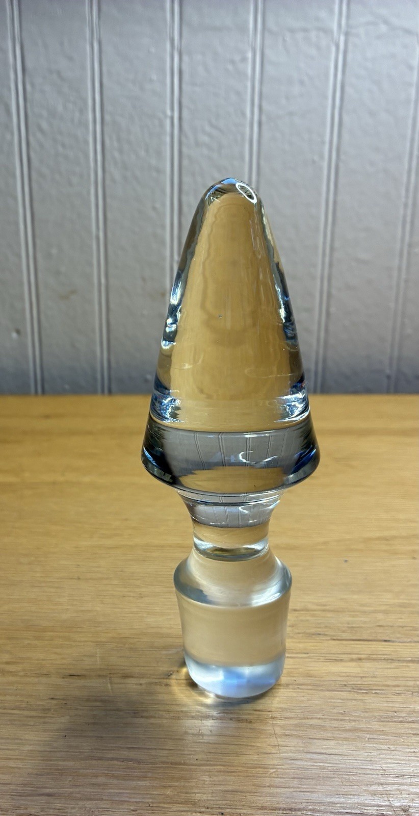 Vintage Large Solid Glass Crystal Decanter Stopper 5” Long Beautiful EUC Vintage Large Solid Glass Crystal Decanter Stopper 5” Long Beautiful EUC