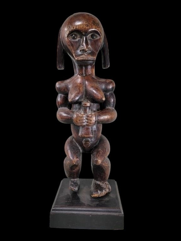 Vintage African Fang Reliquary Guardian Figure Eyema Byeri Gabon Wood Statue 18