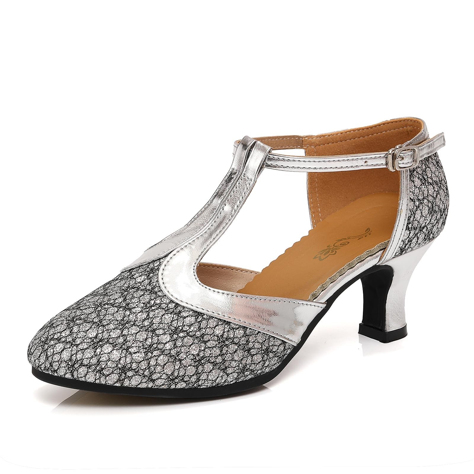 Women's Flapper Shoes Vintage Gatsby 1920s Ballroom Dance Shoes 8