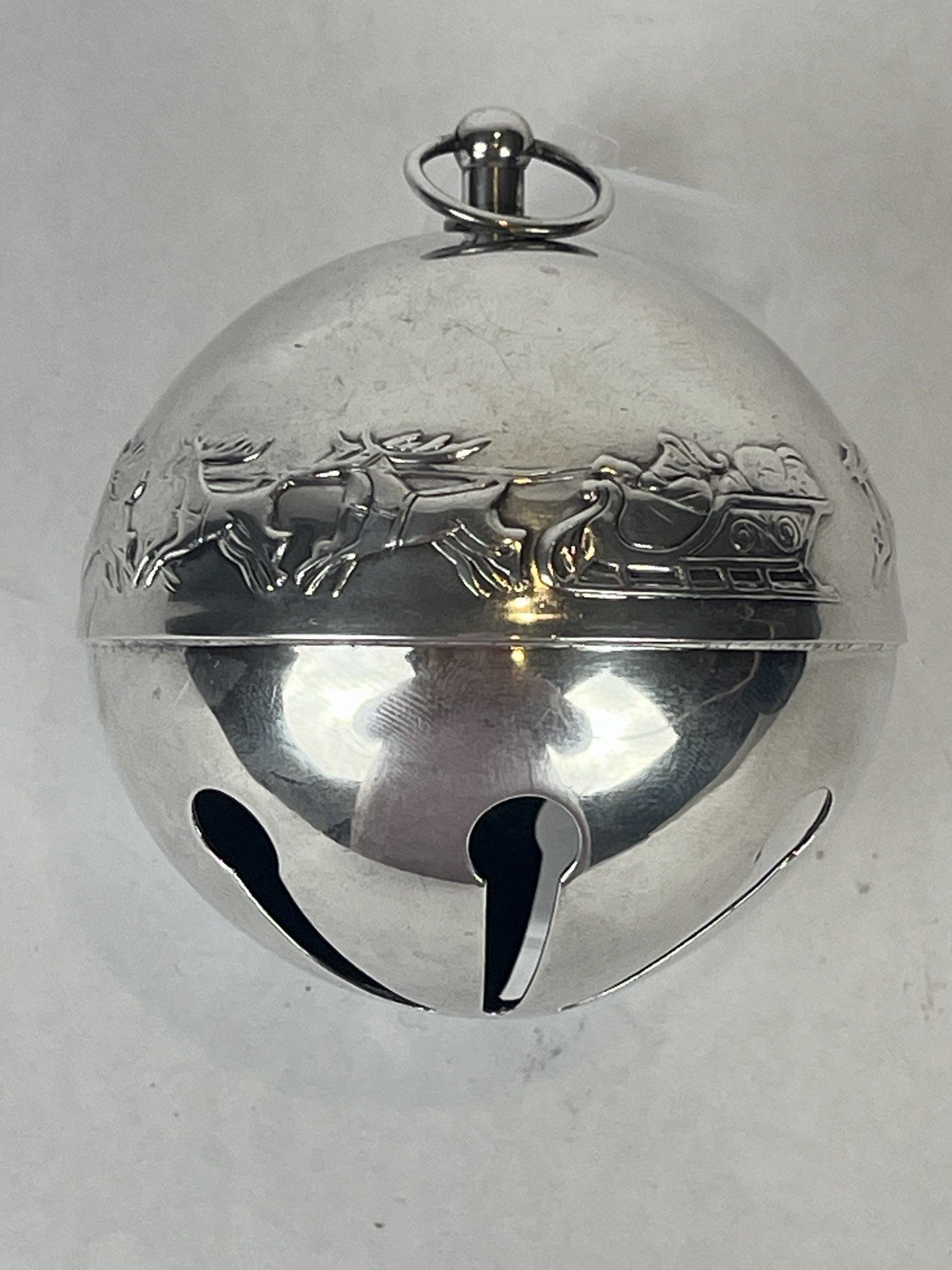 Wallace Silversmiths 1972 Christmas Silver Bell Sleigh Ornament Wallace Silversmiths 1972 Christmas Silver Bell Sleigh Ornament