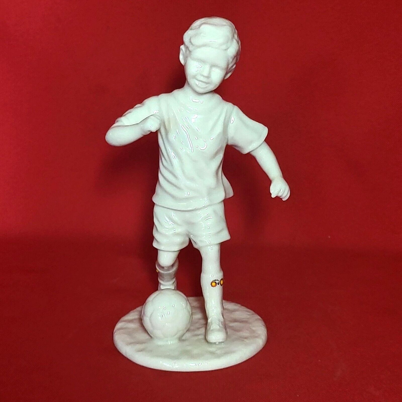 Lenox China Jewels Collection Boy Playing Soccer Sure Shot Figurine 1995