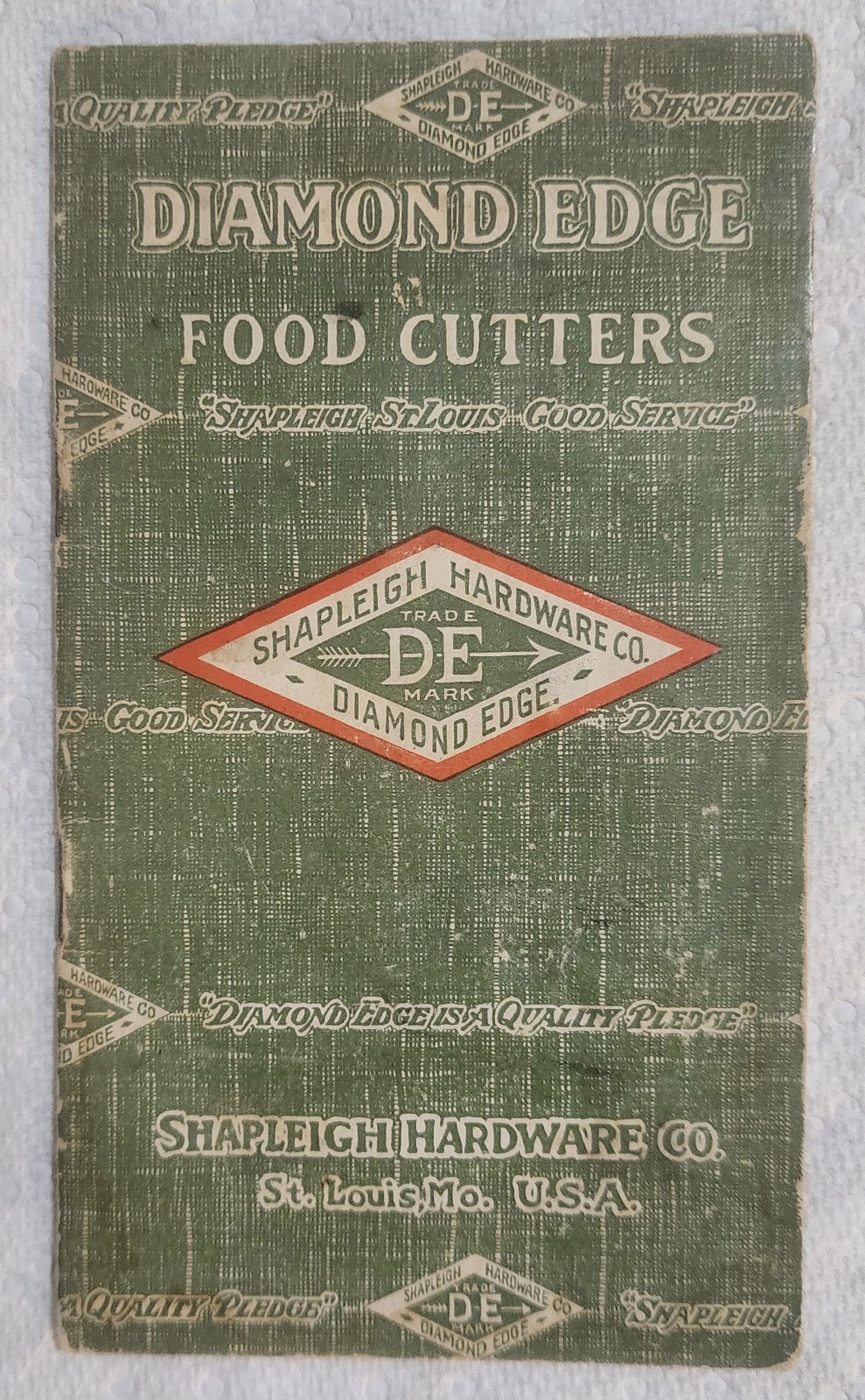 Antique Vtg Shapleigh Hardware Diamond Cutters Food Choppers & Recipes Booklet