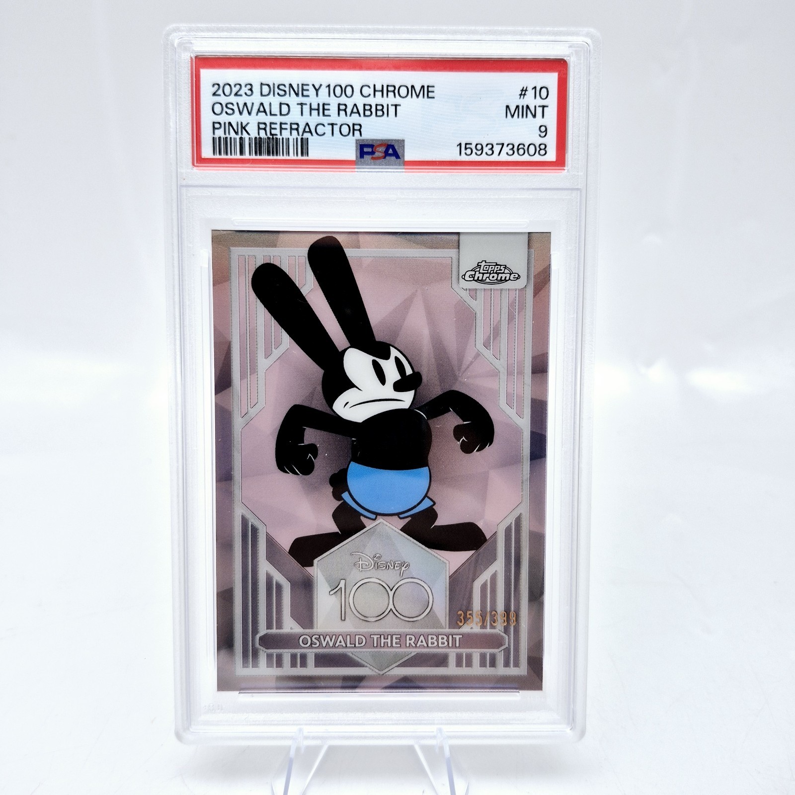 2023 Topps Chrome Disney 100 Oswald #10 PSA 9 Pink /399 1st Edition 2023 Topps Chrome Disney 100 Oswald #10 PSA 9 Pink /399 1st Edition