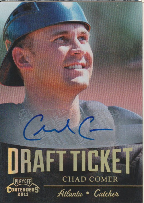 Chad Comer 2011 Panini Playoff Contenders Draft Ticket auto autograph card DT50