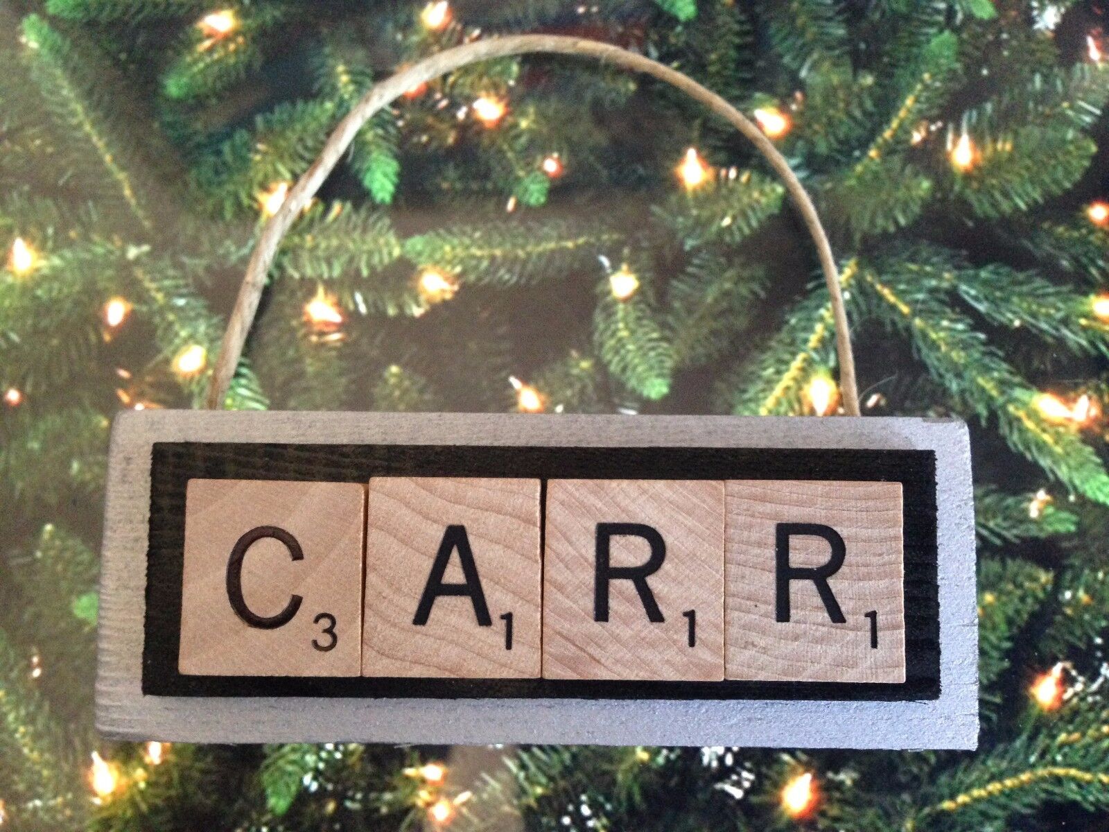 Derek Carr Oakland Raiders Vegas Christmas Ornament Scrabble Rear View Mirror