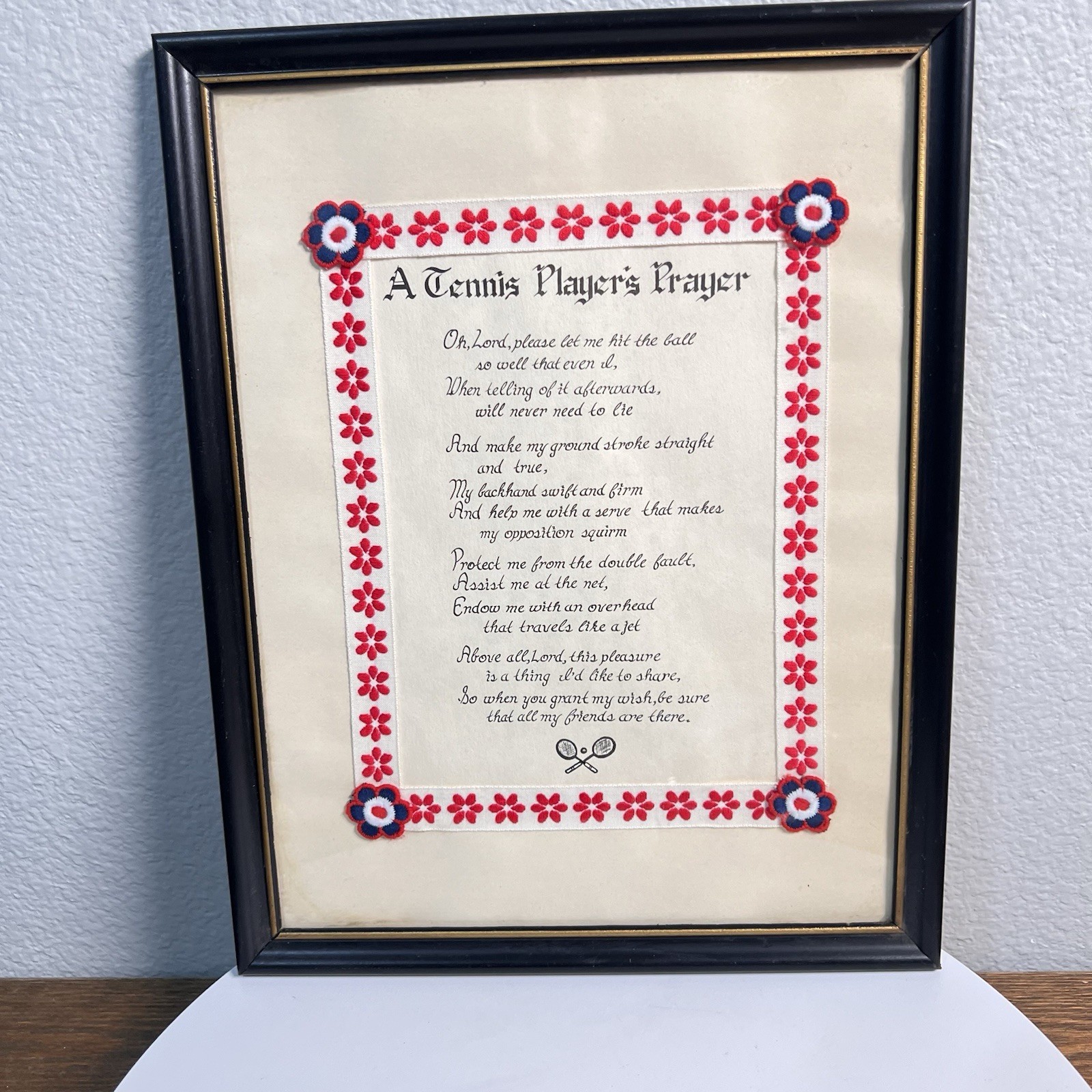 Vintage Blessing Gift For Tennis Player\'s Prayer Frame Vintage Blessing Gift For Tennis Player\'s Prayer Frame