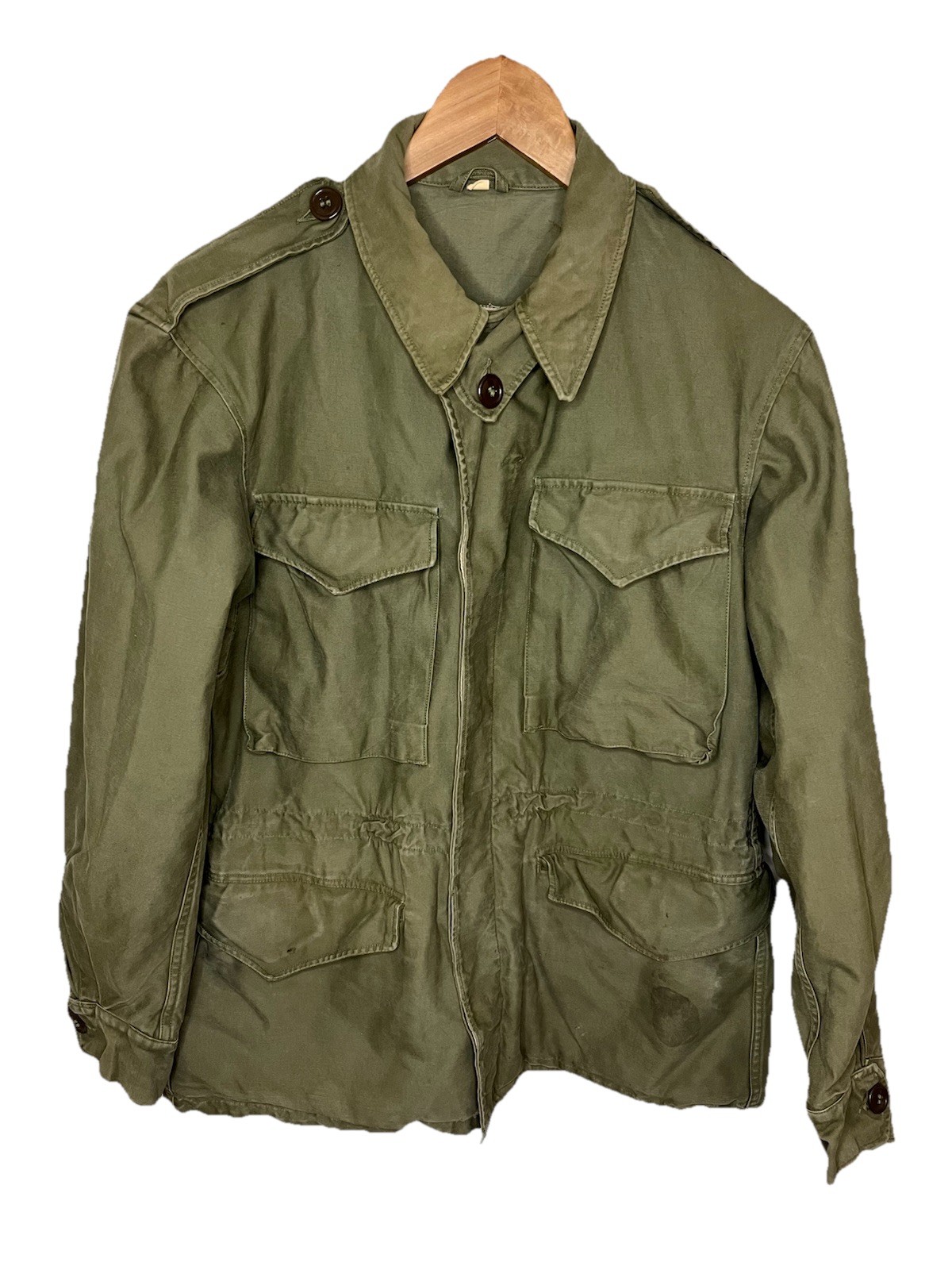 WW2 1943 US Army FIELD JACKET M-1943 Size 34R Sm Military Collectible Distressed