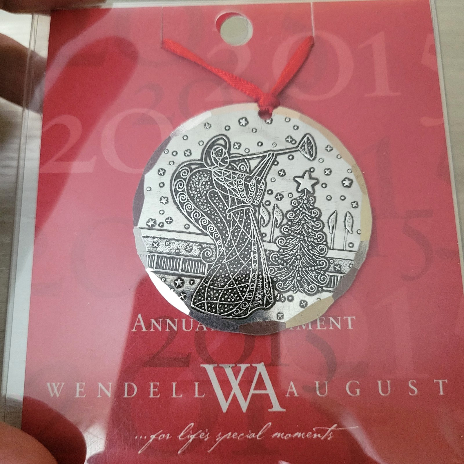 Wendell August Forge 2015 Angel Messenger ornament Aluminum USA New Christmas