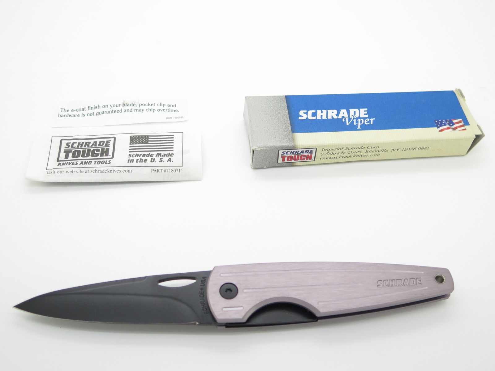 Vintage Schrade USA Viper SQ224 Black Stainless Linerlock Folding Pocket Knife Vintage Schrade USA Viper SQ224 Black Stainless Linerlock Folding Pocket Knife