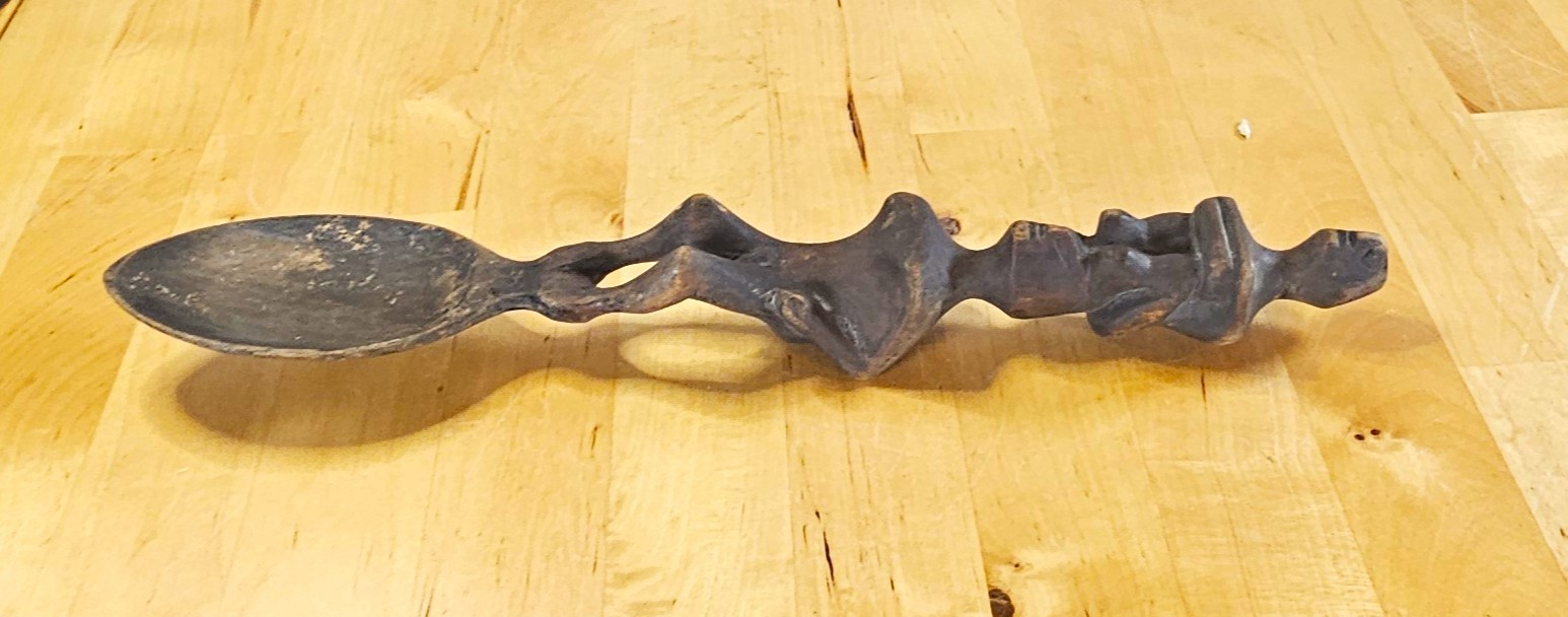 Philippine Ifugao Figurative Carved Wooden Spoon Antique 11” Philippine Ifugao Figurative Carved Wooden Spoon Antique 11”