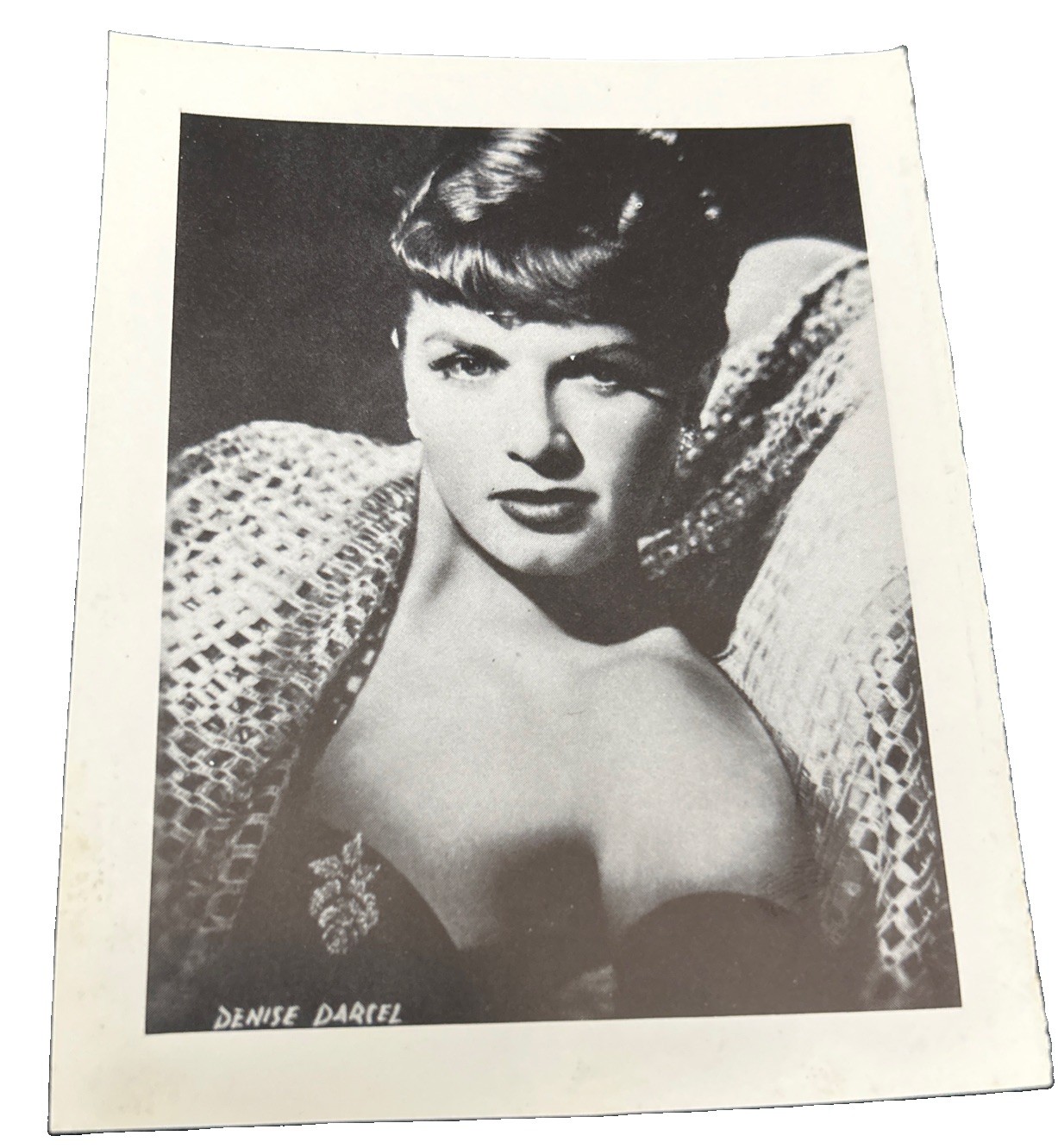 Denise Darcel B/W Hollywood Fan Club Press Photo