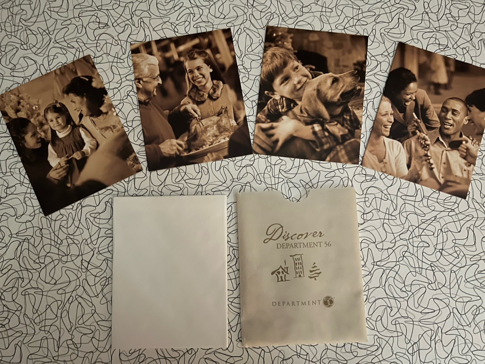 Four Vintage Department 56 Greeting Cards