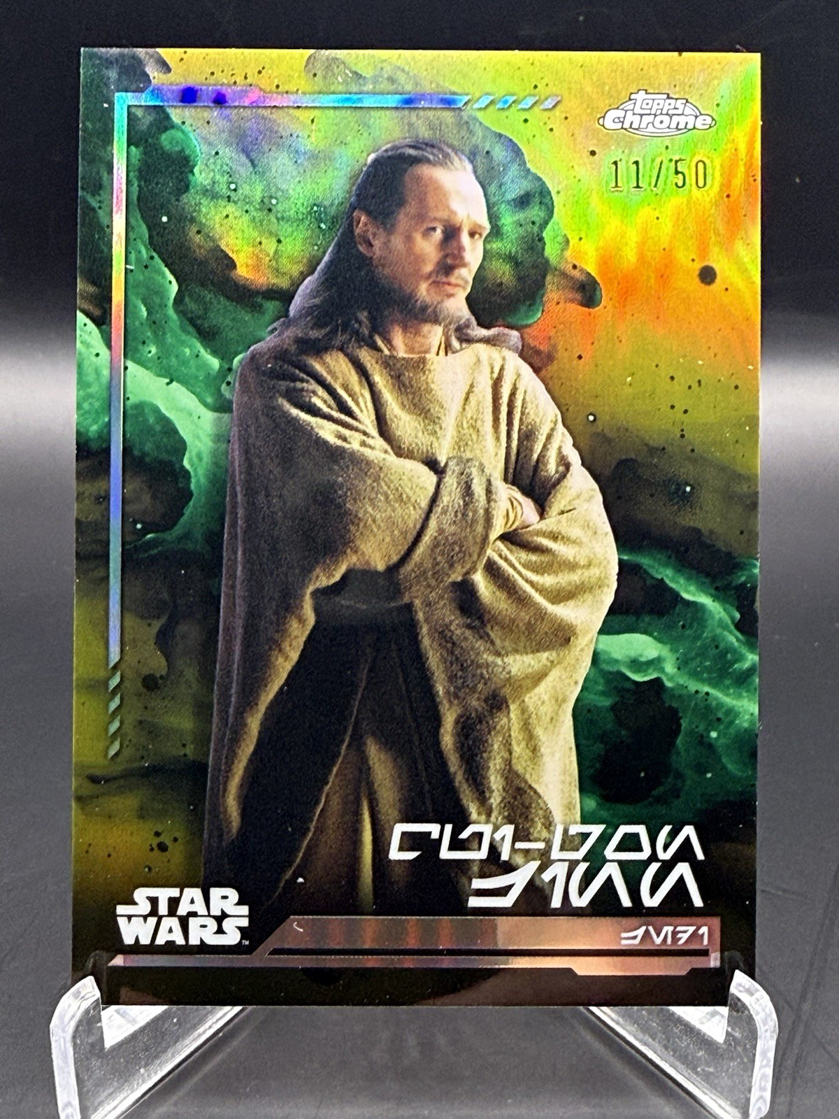 2017 Topps Chrome Star Wars Qui-Gon Jinn AV-128 Serial Numbered /50 2017 Topps Chrome Star Wars Qui-Gon Jinn AV-128 Serial Numbered /50