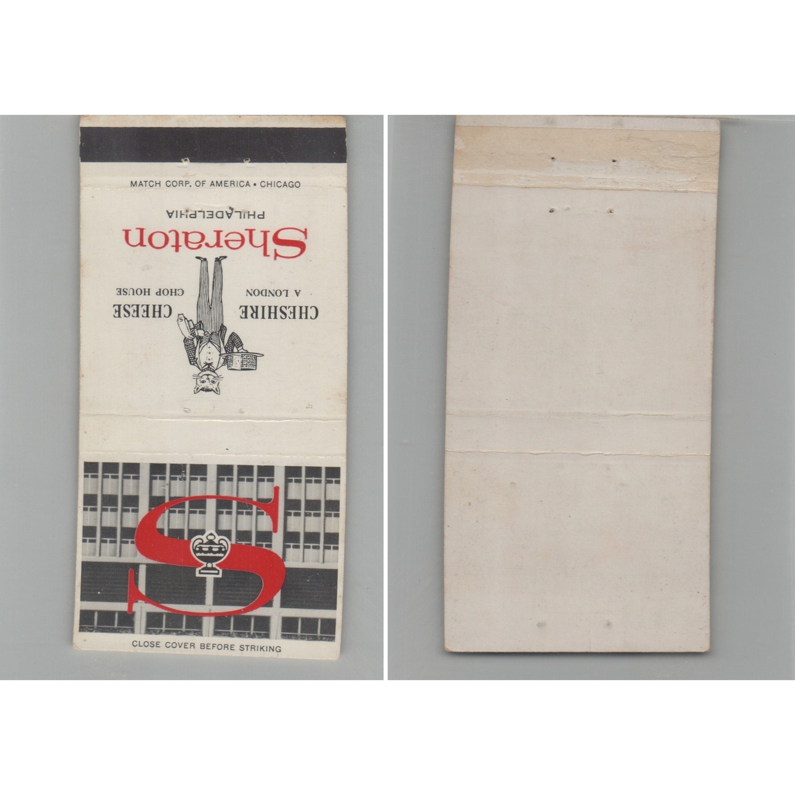 Matchbook Cover Sheraton Philadelphia Cheshire Cheese Chop House Philadelphia PA