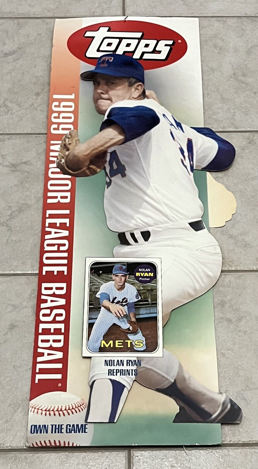 NOLAN RYAN ROGER CLEMENS 1999 Topps Baseball Cards Die Cut Hanging Promo Display