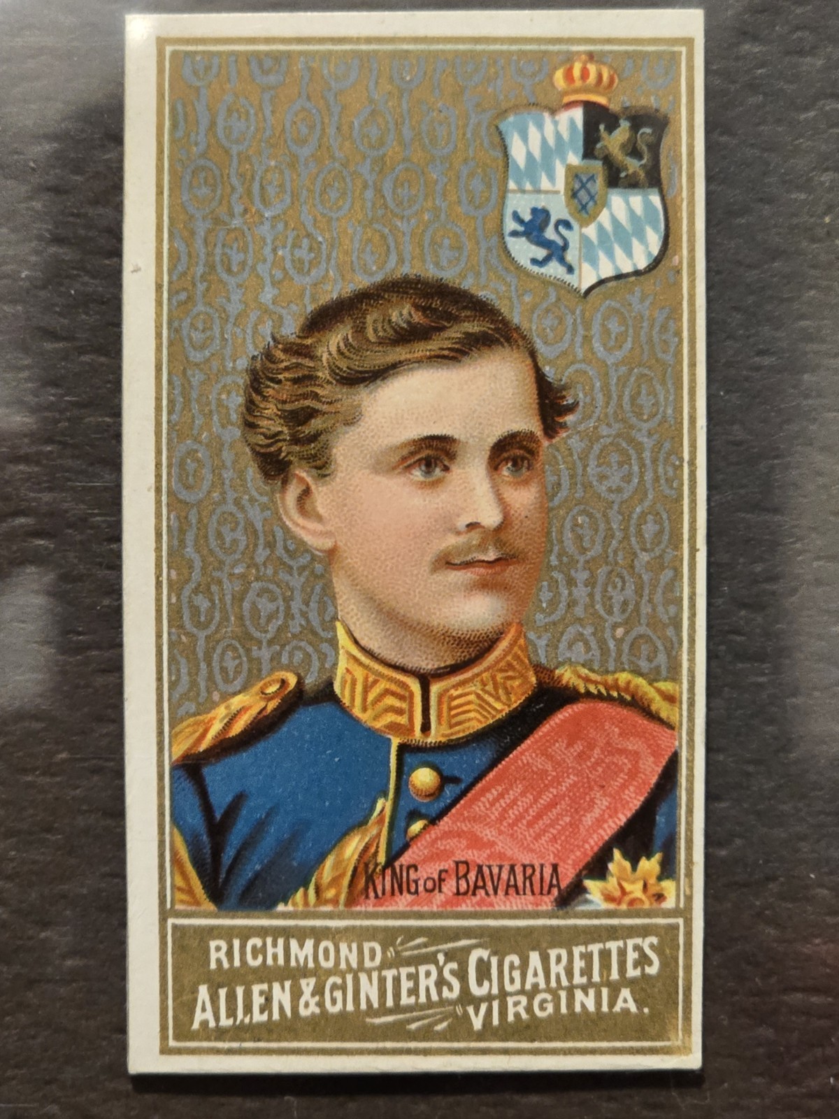1889 ALLEN & GINTER, N34 WORLDS SOVEREIGNS: KING OF BAVARIA (MINT) 1889 ALLEN & GINTER, N34 WORLDS SOVEREIGNS: KING OF BAVARIA (MINT)