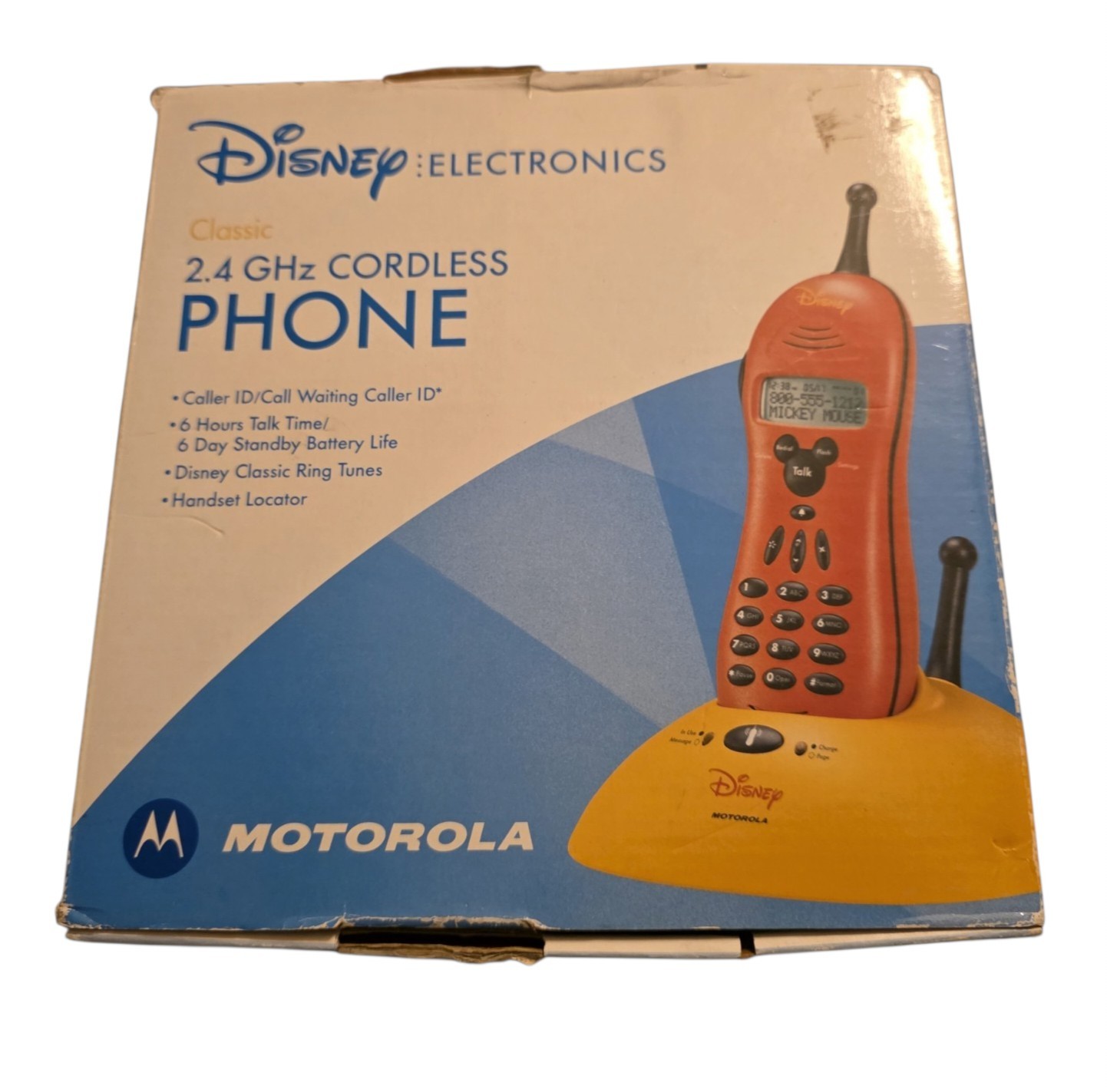 Vtg Y2K Motorola Disney Classic Cordless Phone 53669 Mickey Mouse Theme w/ Box Vtg Y2K Motorola Disney Classic Cordless Phone 53669 Mickey Mouse Theme w/ Box