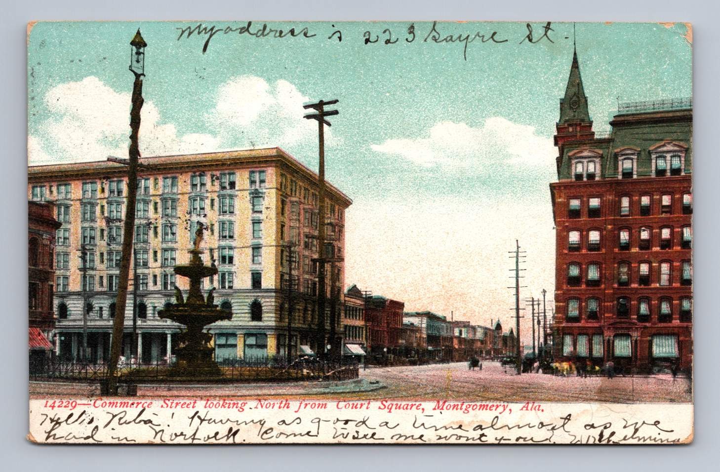 Demopolis Antique Alabama Postcard MONTGOMERY Commerce Street Court Square 1911 Demopolis Antique Alabama Postcard MONTGOMERY Commerce Street Court Square 1911