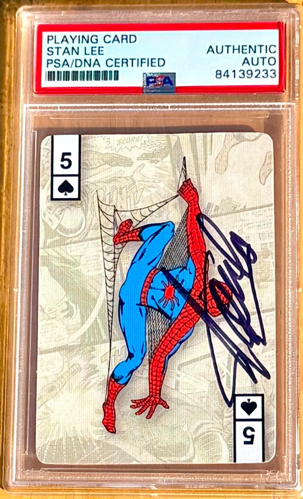RARE - Spider-man Playing Card SIGNED AUTOGRAPH STAN LEE PSA Authentic - Marvel