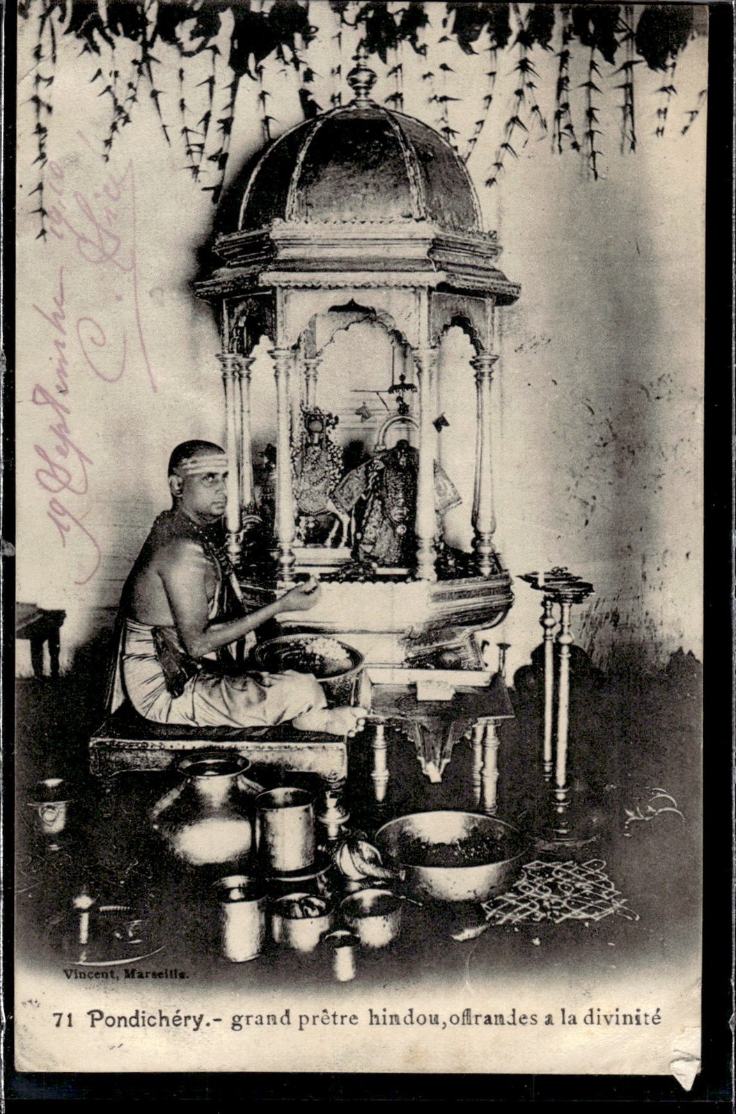 French India Pondicherry Hindu Priest 1910 PC French India Pondicherry Hindu Priest 1910 PC