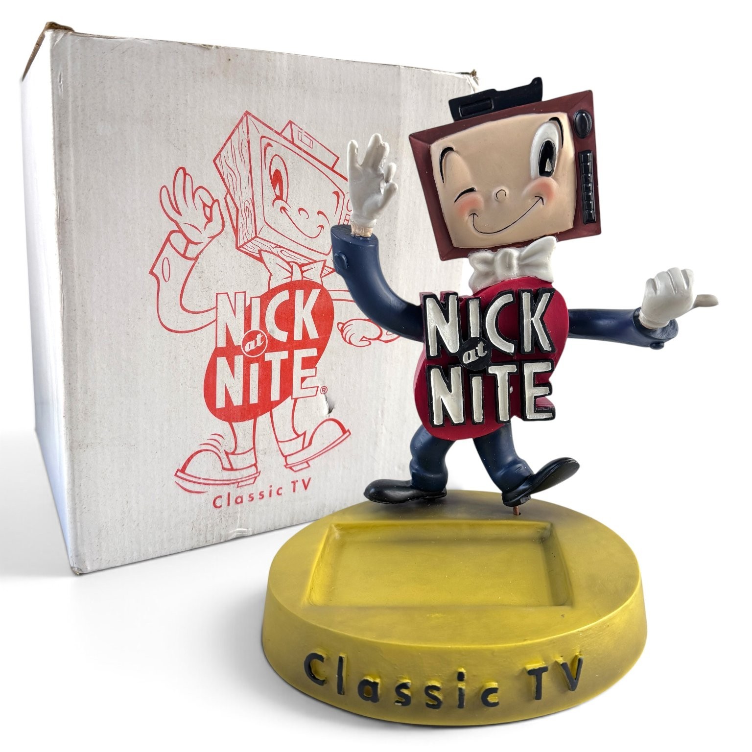 Vintage 1996 Nick at Nite Classic TV Mascot Figurine Viacom Statue w/ Box