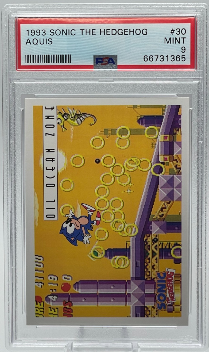 1993 Topps Sonic the Hedgehog #30 Aquis PSA 9 Mint Non-Sport Card 1993 Topps Sonic the Hedgehog #30 Aquis PSA 9 Mint Non-Sport Card