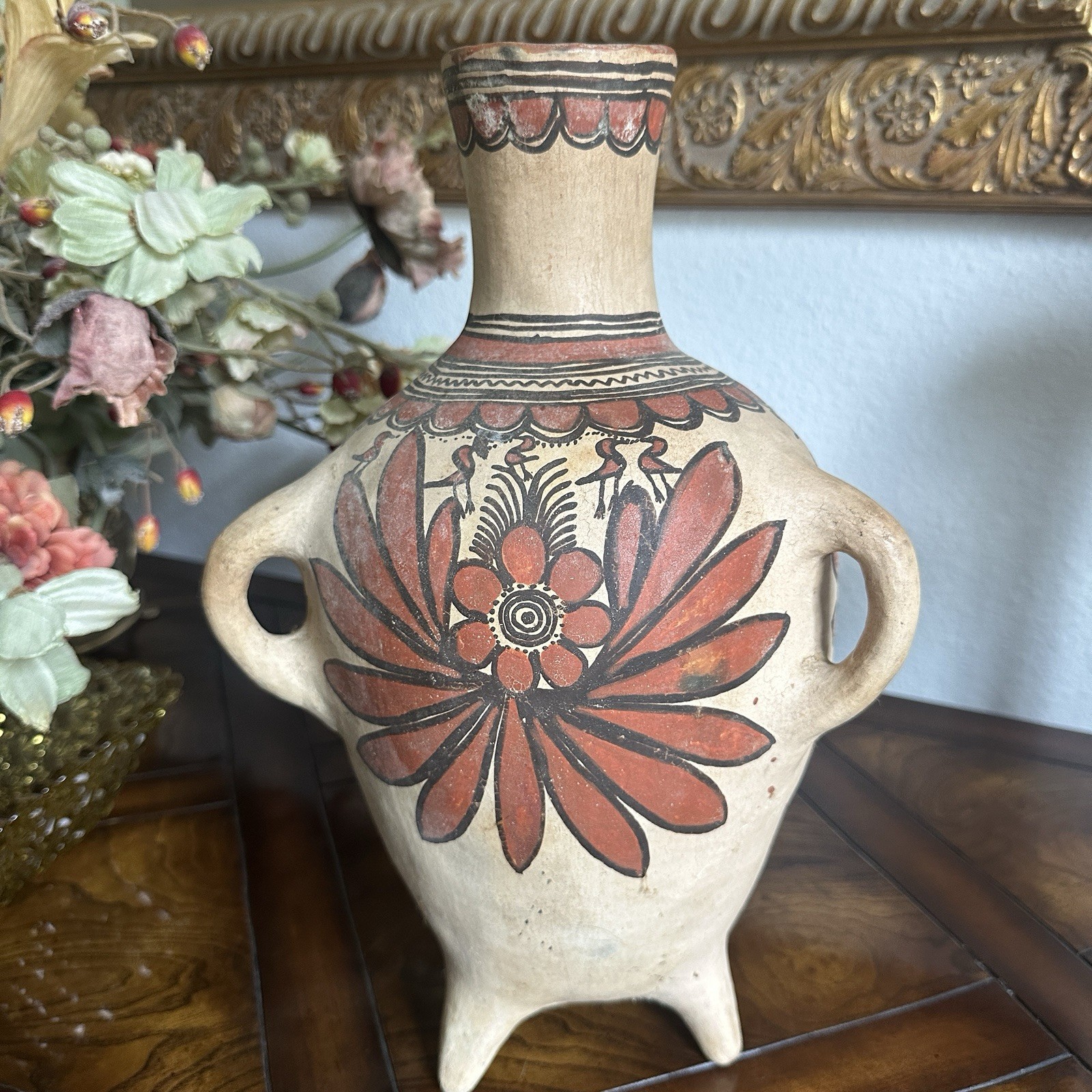 Vintage Tripod Water Vessel 14.2 Inch Pottery Guerrero Ameyaltepec Polychrome Vintage Tripod Water Vessel 14.2 Inch Pottery Guerrero Ameyaltepec Polychrome