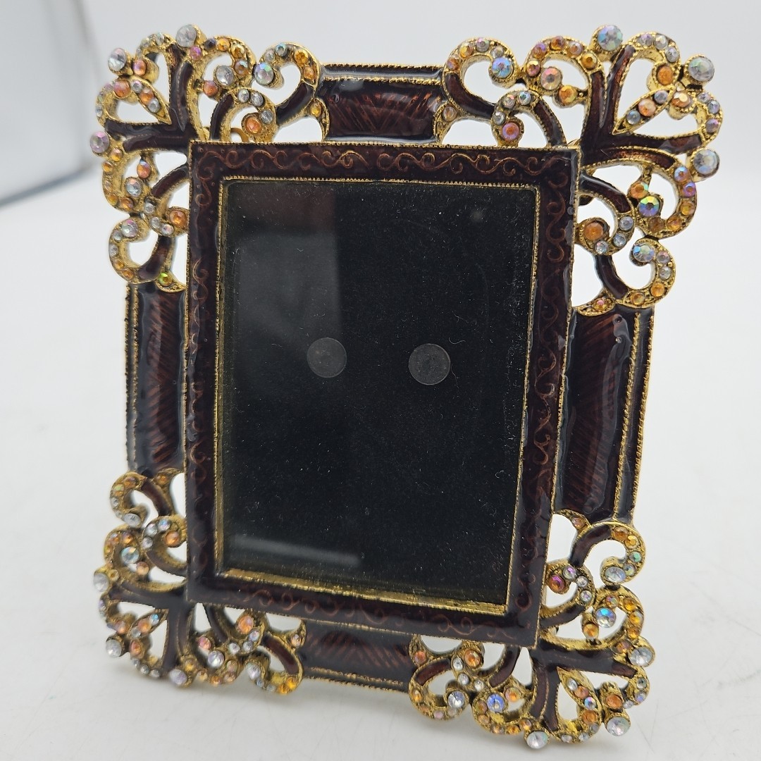Vintage Ornate Glass Small Picture Frame 2.75\ Vintage Ornate Glass Small Picture Frame 2.75\