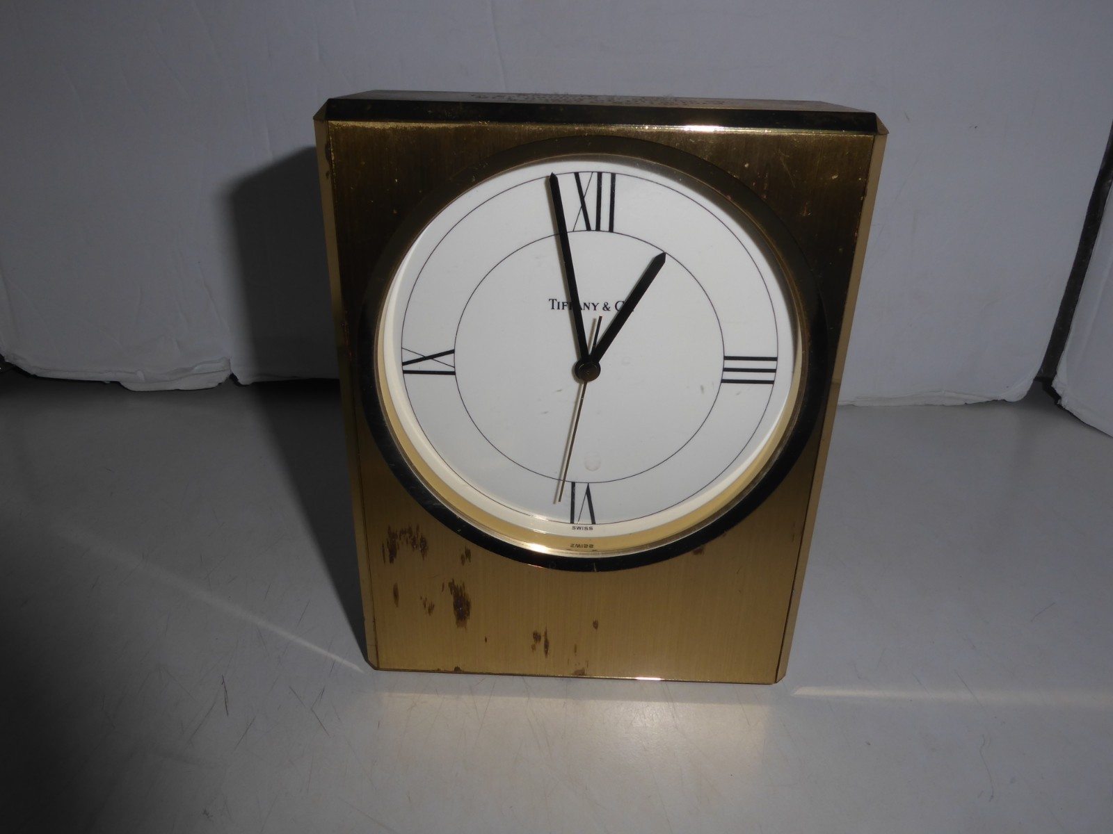 Vintage 1980s TIFFANY & Co. Brass Table Clock Swiss Made Vintage 1980s TIFFANY & Co. Brass Table Clock Swiss Made