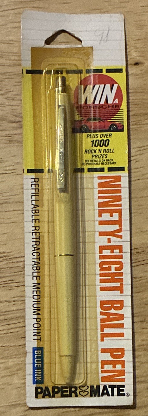 VTG Paper Mate Ninety Eight White Pen Double Heart Logo 1989 NOS VTG Paper Mate Ninety Eight White Pen Double Heart Logo 1989 NOS